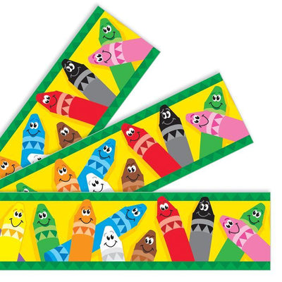 Colorful Crayons Borders 2 3/4in x 35 3/4ft 12/pk