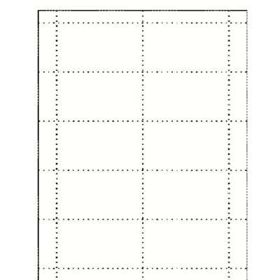 perforated Business Cards White 10/pg 25/sheets