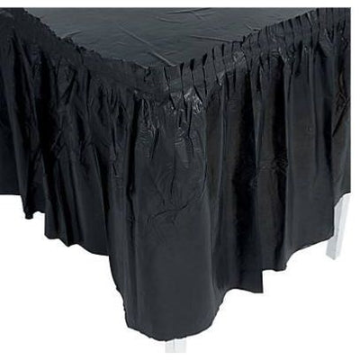 Black Plastic Pleated Table Skirts 29" x 14 ft.