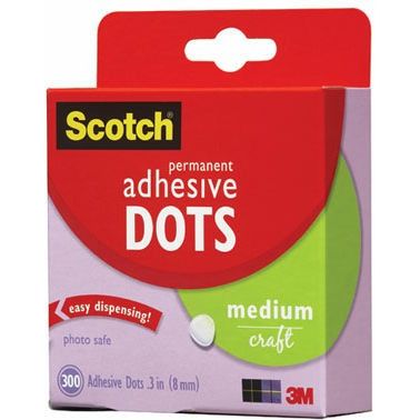 Medium Adhesive Glue Dots 300/pk 8mm