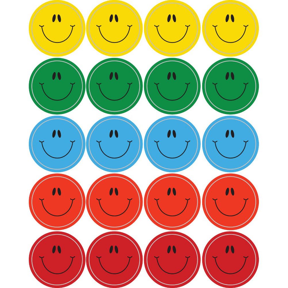 Smiles Theme Stickers 1" 120/pk (6 Sheets)