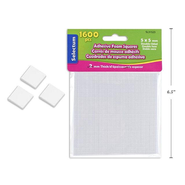 Adhesive Foam Squares 5x5mm 1600pcs