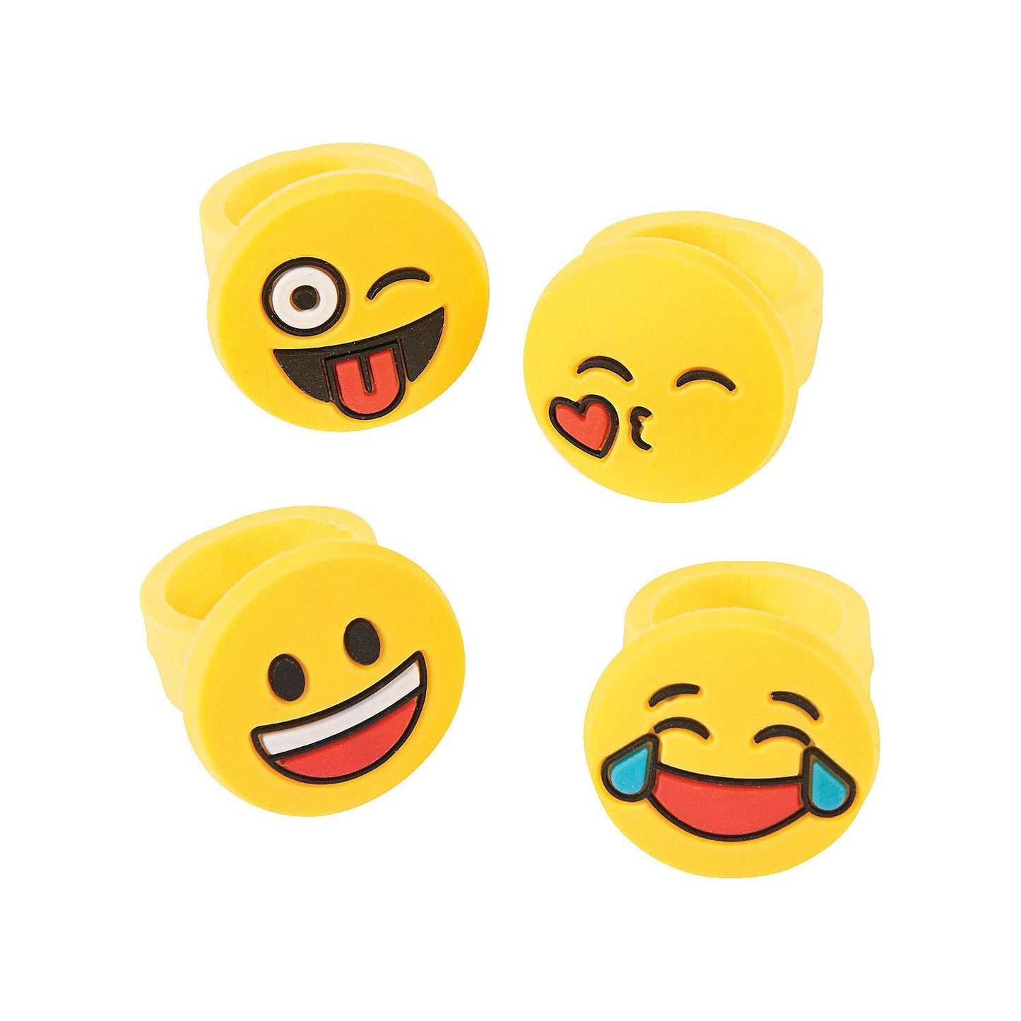 Emoji Rings, Assorted, 1" 12 Pc.