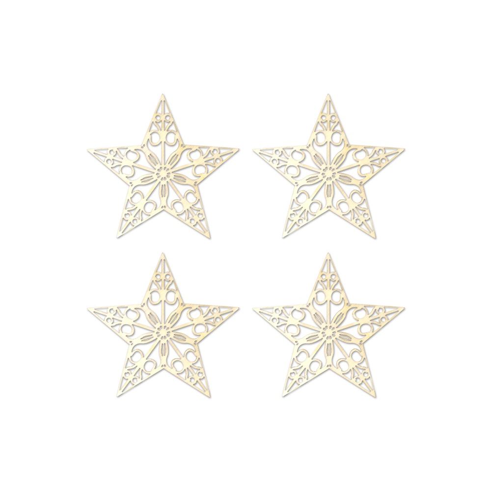 8cm Laser-Cut Ornate Wood Shapes x4