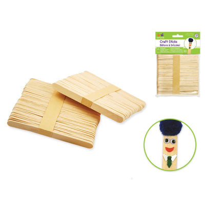 Thin Natural Craft Sticks 4 1/2" x 3/8" 100/pk