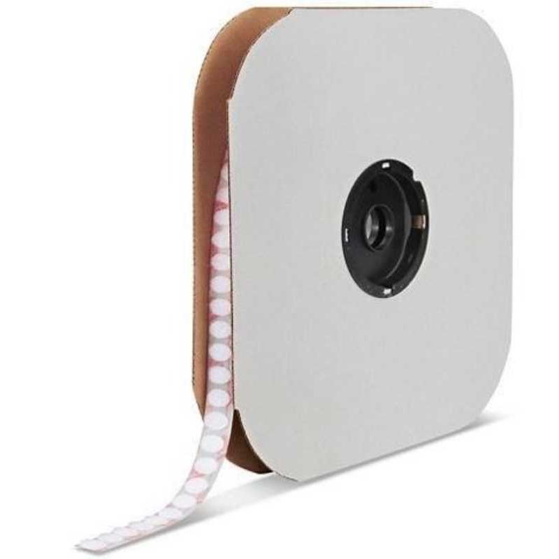 Velcro Coin Adhesive 3/8" White (1300/pk)