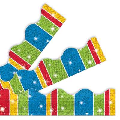 Stripe-tacular Cheerful Sparkle Trimmers 2 1/4in x 32 1/2ft 12/pk (Discontinued)