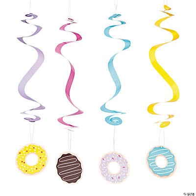 Donut Hanging Swirl Decorations 12pcs