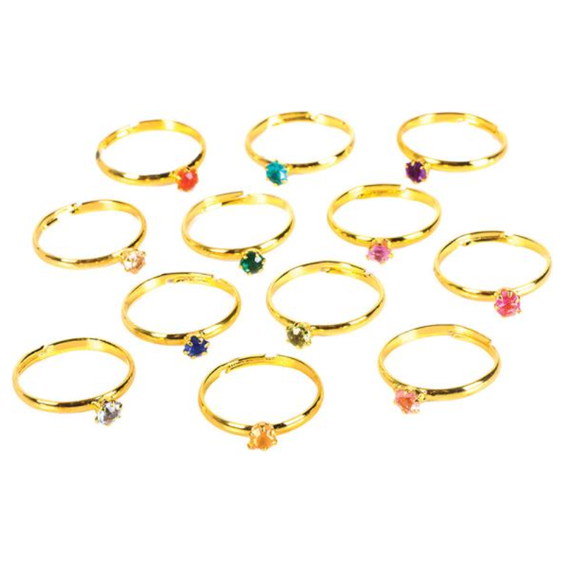 Metal Birthstone Rings 36/pk