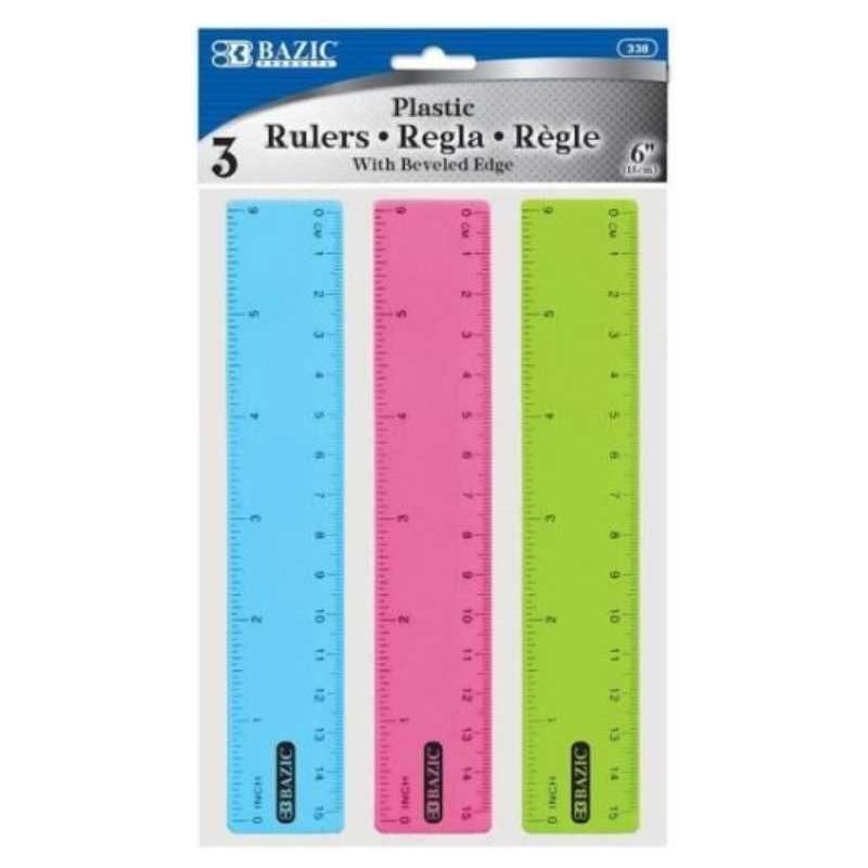 Ruler (Assorted, 6", 3/pk)