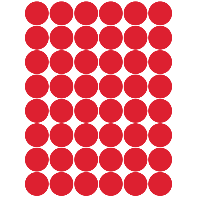 Color Coding Dot Sticker Red 3/4" 19mm Color Print 32/pk