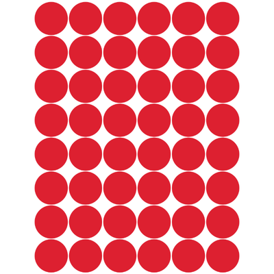 Color Coding Dot Sticker Red 3/4" 19mm Color Print 32/pk