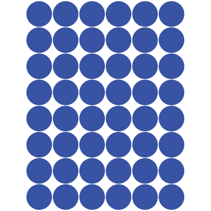 Color Coding Dot Sticker Blue 3/4" 19mm Color Print 32/pk