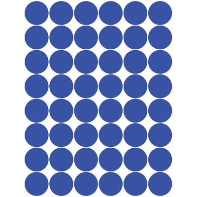 Color Coding Dot Sticker Blue 3/4" 19mm Color Print 32/pk