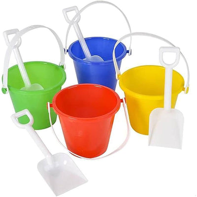 Beach Sand Plastic Bucket 4.25" 12/pk