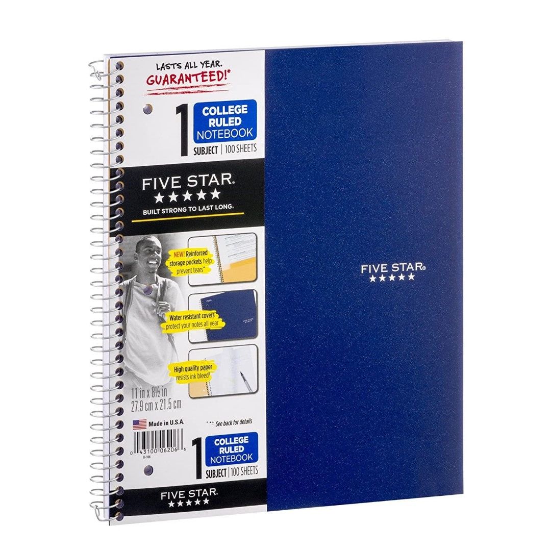 Five star 1 Subject College Ruled Spiral