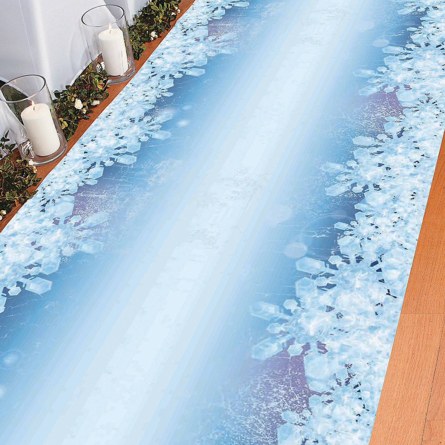 Winter Sparkle Cracked Ice Aisle Runner 3 ft. x 100 ft.