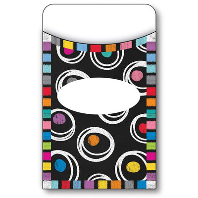 Colorful Chalkboard Library Pockets 36/pk