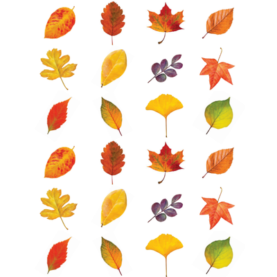 Leaves Stickers 1" 25mm Color Print 10/pk