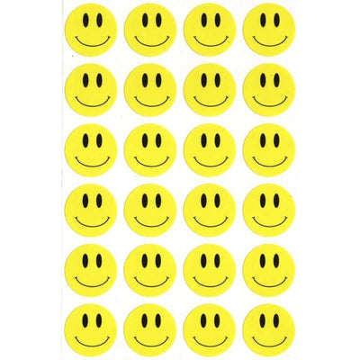 Yellow Smiley Stickers 1" (10 Sheets)