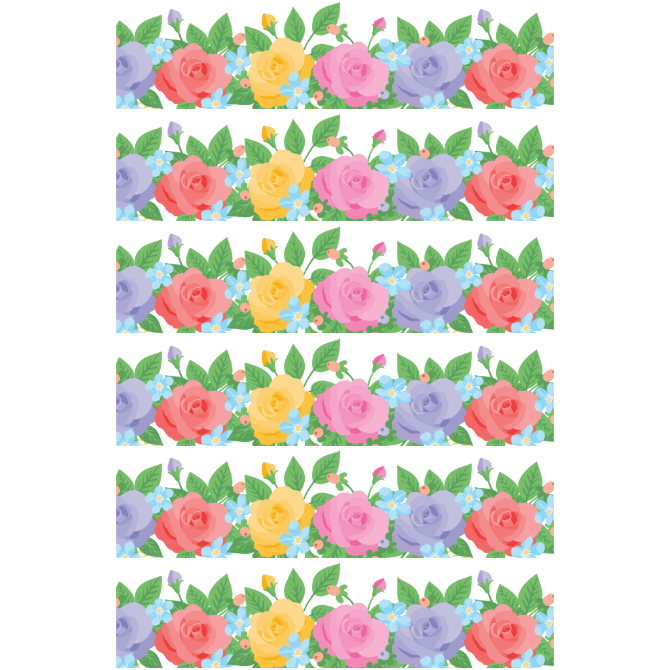 Stickers Flower Strips 1" x 4" Color Print 10/pk