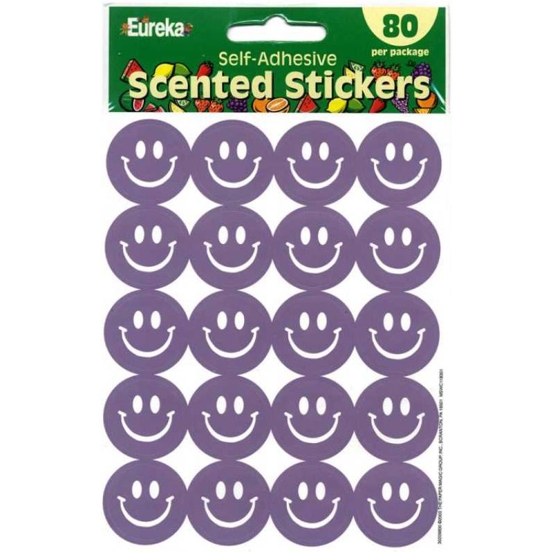 Grape Scented Smile Stickers 1" 80/pk