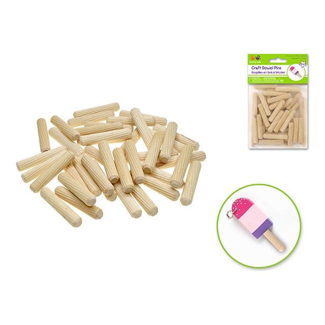 Wooden Dowel Pins 0.31" x 1 1/2" 40/pk (Closeout)