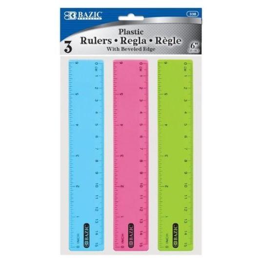 Ruler (Assorted, 6", 3/pk)