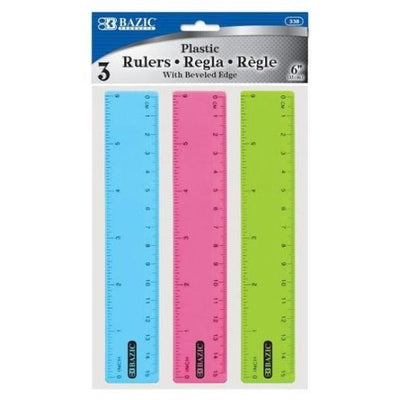 Ruler (Assorted, 6", 3/pk)