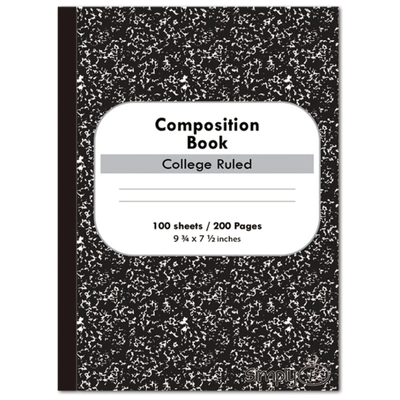 Black Composition Book College Ruled 100 Sheets