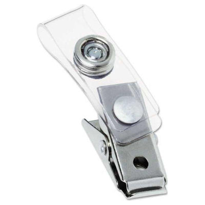 Badge Clips With Plastic Strap 12/pk