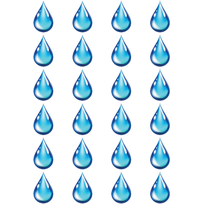 Raindrop Stickers 1" Round 25mm Clear 10/pk
