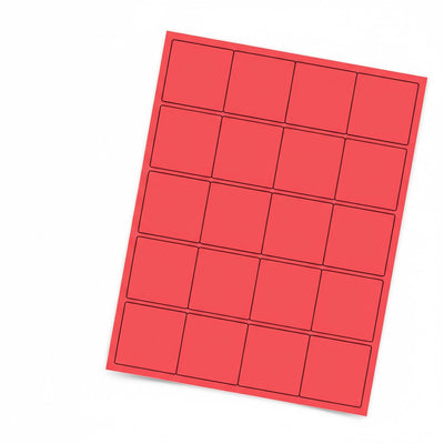 2" Square Labels 20/pg 100/pk Red