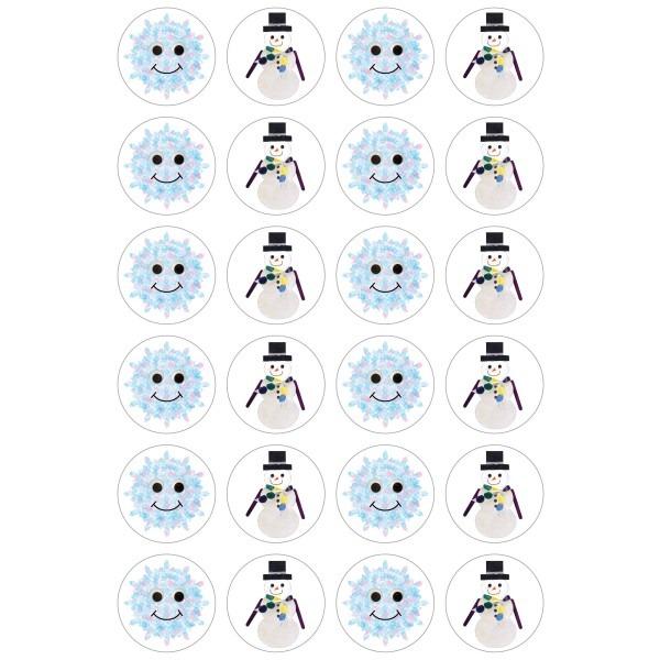 Snowflakes & Snowmen Stickers 20/pk