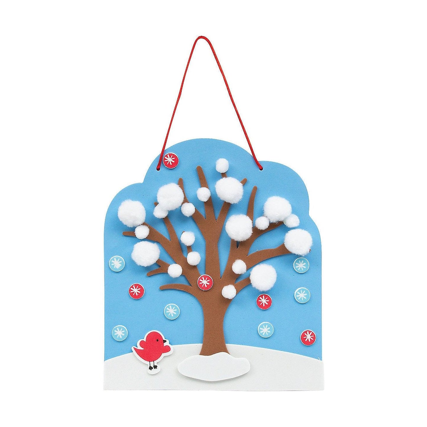 Snowy Winter Tree Sign Foam Craft Kit, 6 3/4" x 8"  12/pk