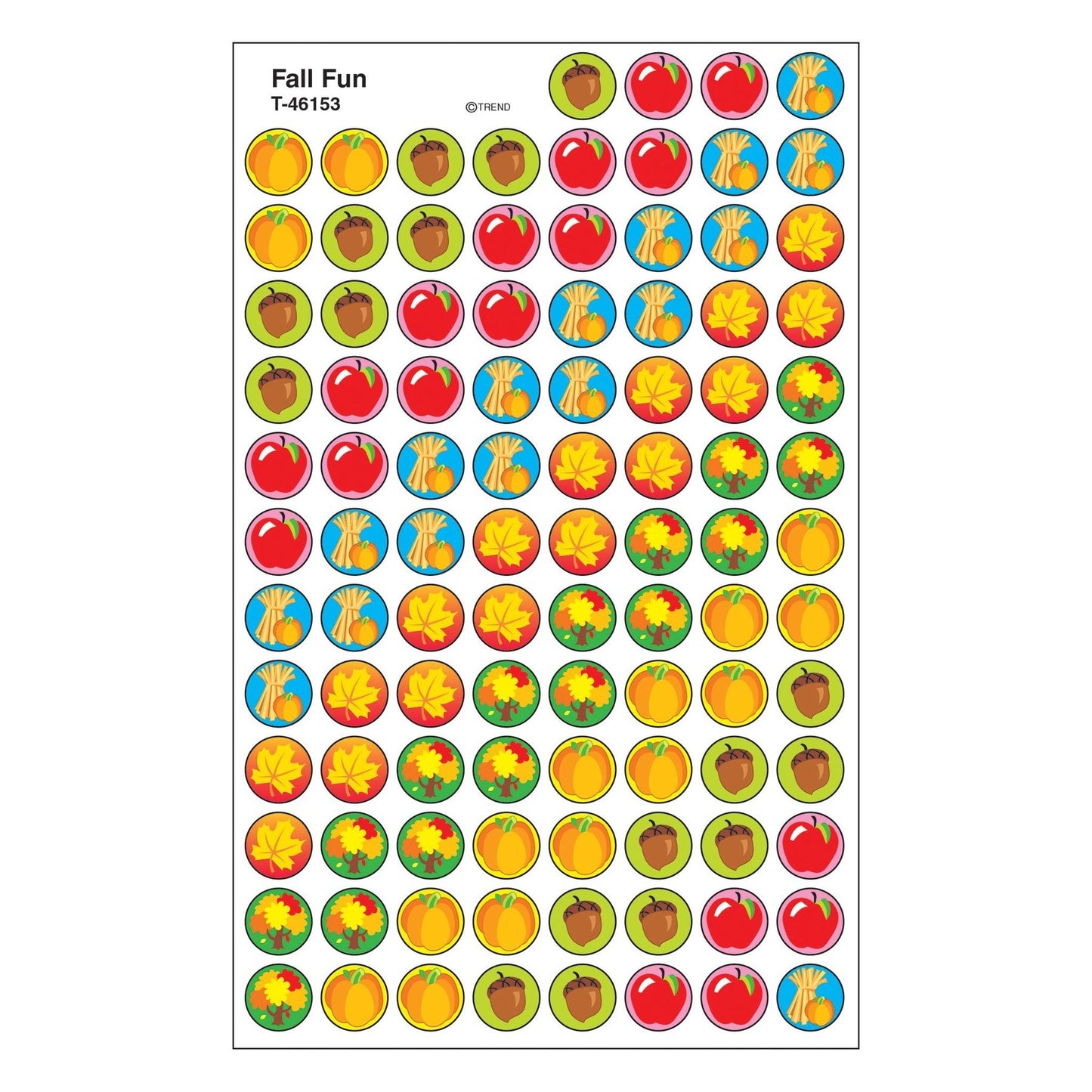 Fall Fun Stickers 7/16" (8 Sheets)  (Discontinued)