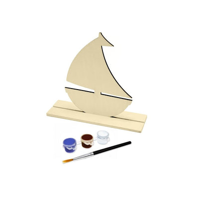 DIY Wood Stand-up Sailboat Painting Craft