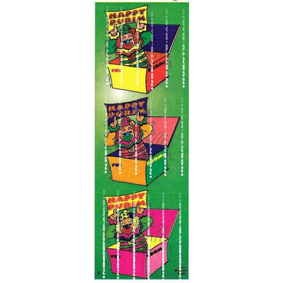 Jack In The Box Die cut Simchas Purim Labels 6 Sheets