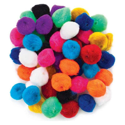Pom Pom Beads Assorted colors (1", 50 Pack)
