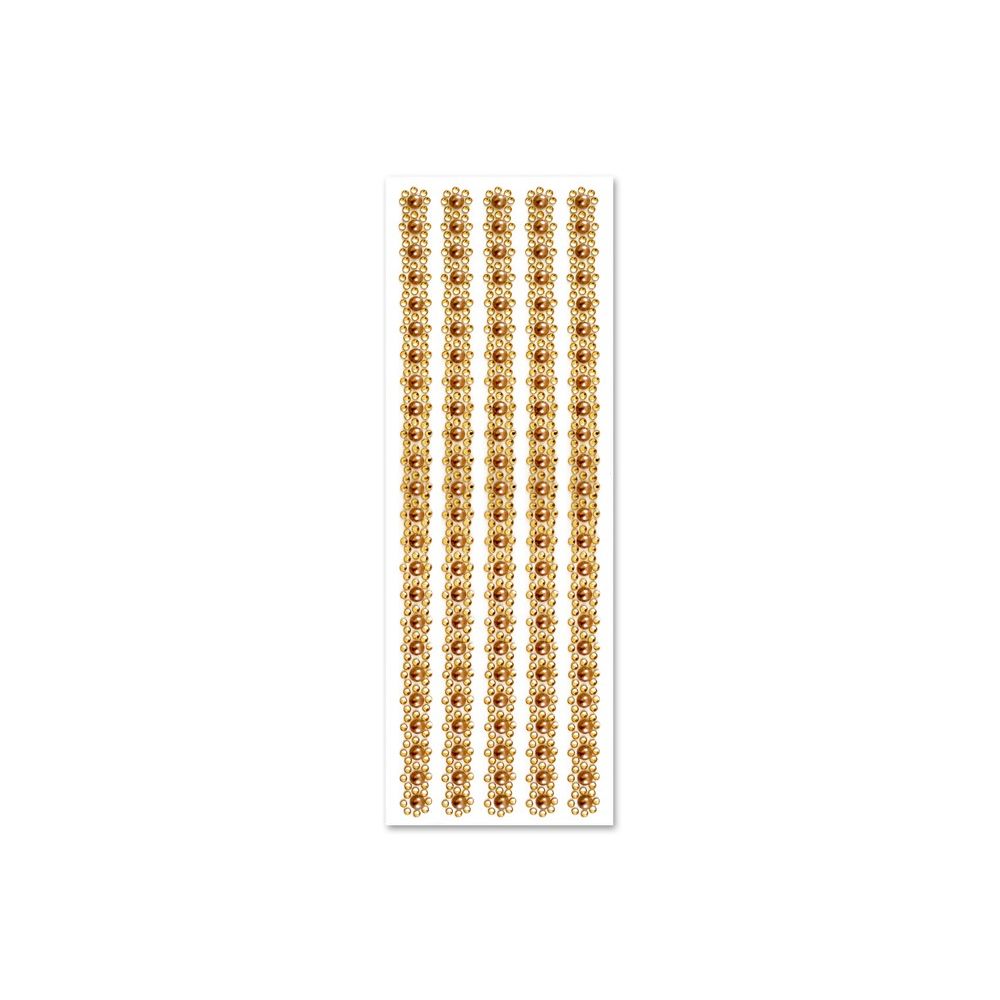 Adhesive Rhinestone Gold Pearl Floral (Closeout)
