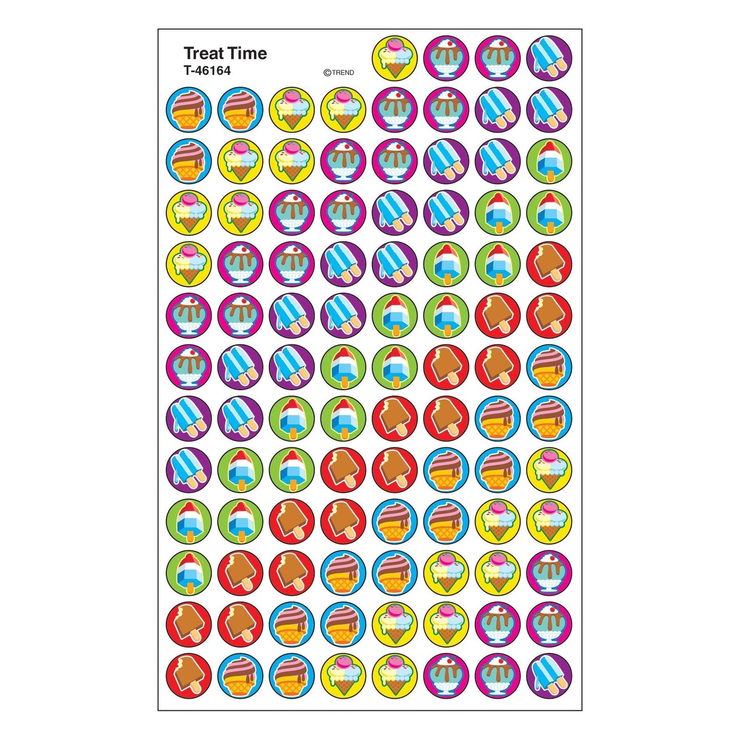 Treat Time Ice Cream Stickers 7/16" (8 Sheets)