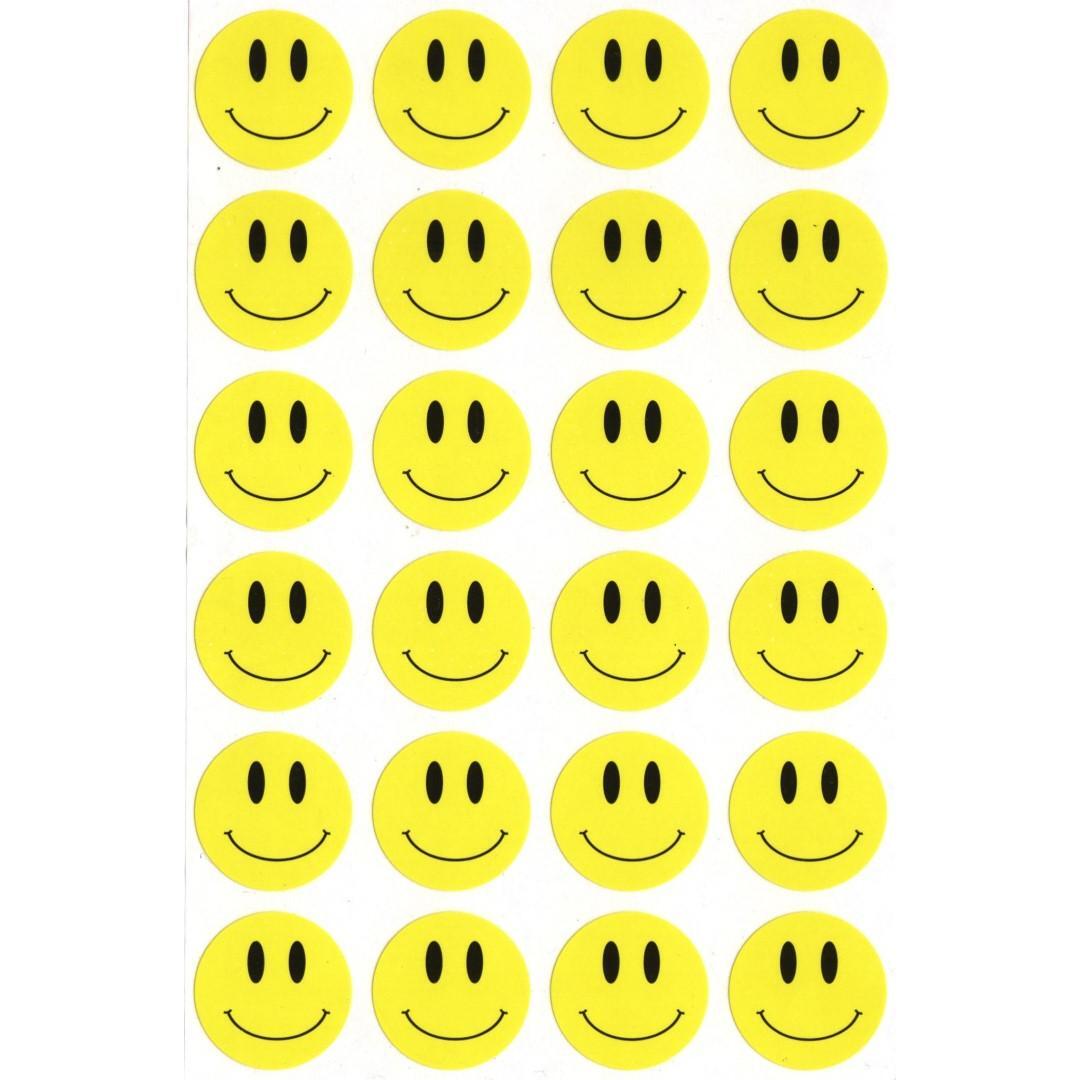 Yellow Smiley Stickers 1" (10 Sheets)