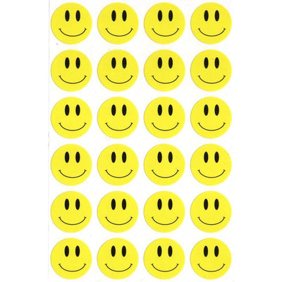 Yellow Smiley Stickers 1" (10 Sheets)