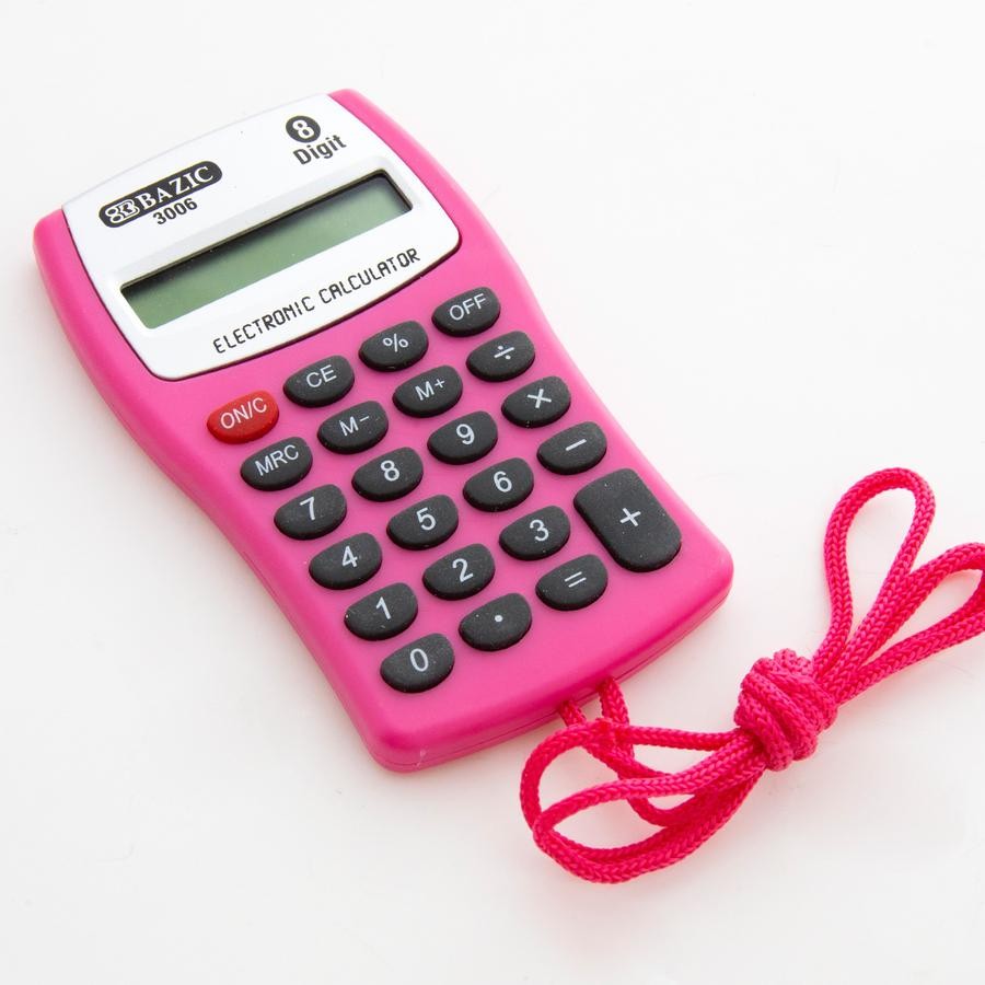 8-Digit Pocket Size Calculator w/ Neck String