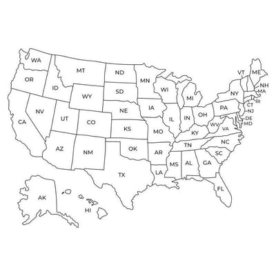 states map outline 18X24.