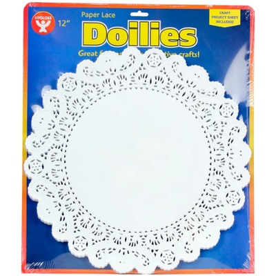 Round Paper Lace Doilies (White, 12", 36 Pack)