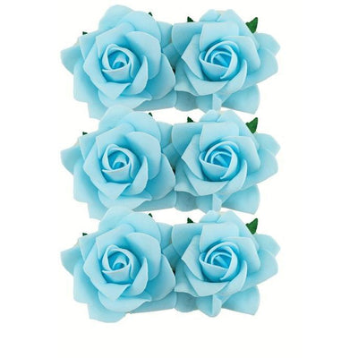 Foam flower 2.5" 6/pk (Lt Blue)