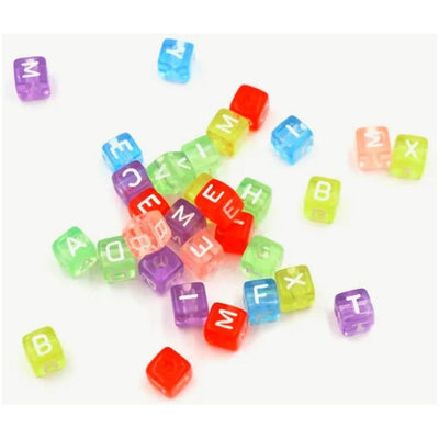 Alphabet Beads Square Shape 30ct