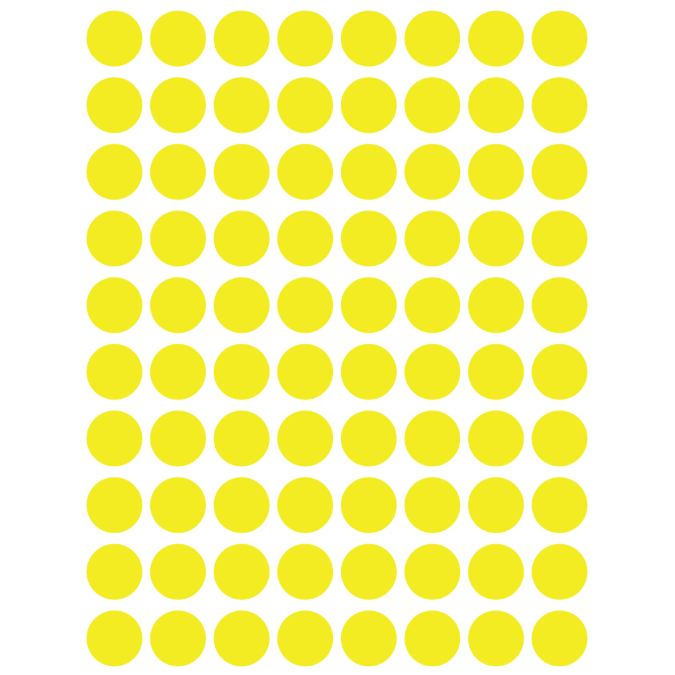 Color Coding Dot Stickers All 1/2" Yellow 13mm Color Print 32/pk