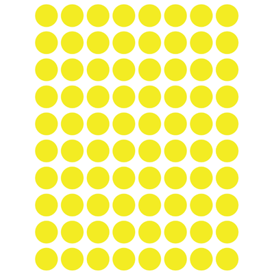 Color Coding Dot Stickers All 1/2" Yellow 13mm Color Print 32/pk
